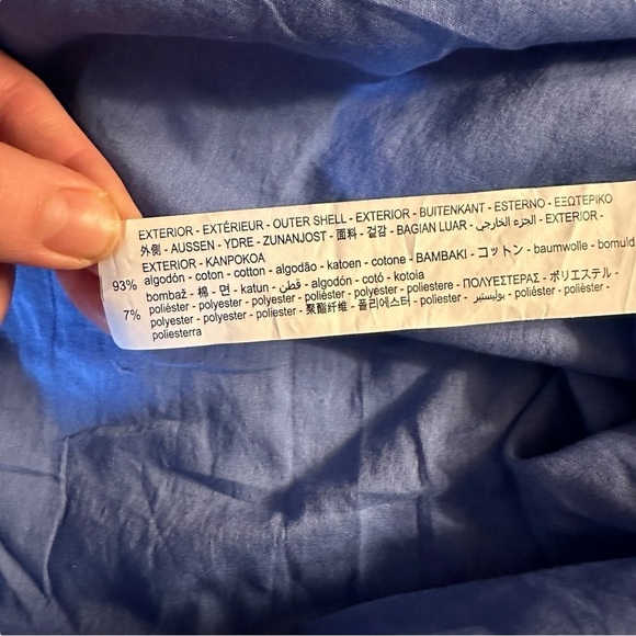 Zara NWOT Embroidered Mini Dress Size Medium Blue Babydoll Bohemian - Picture 8 of 8